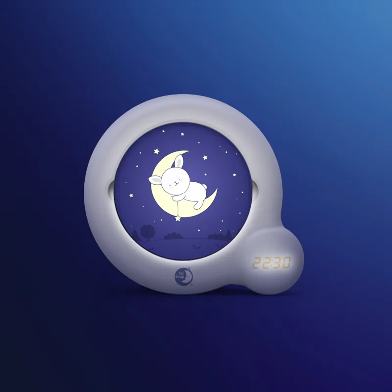 Children's sleep-training clock with projection nightlight